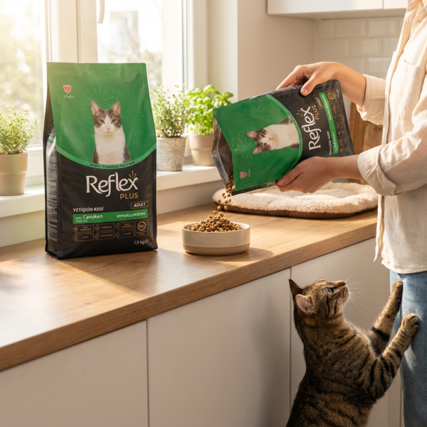 Reflex Plus Tavuklu Yetişkin Kedi Maması 8 Kg kullanım görseli