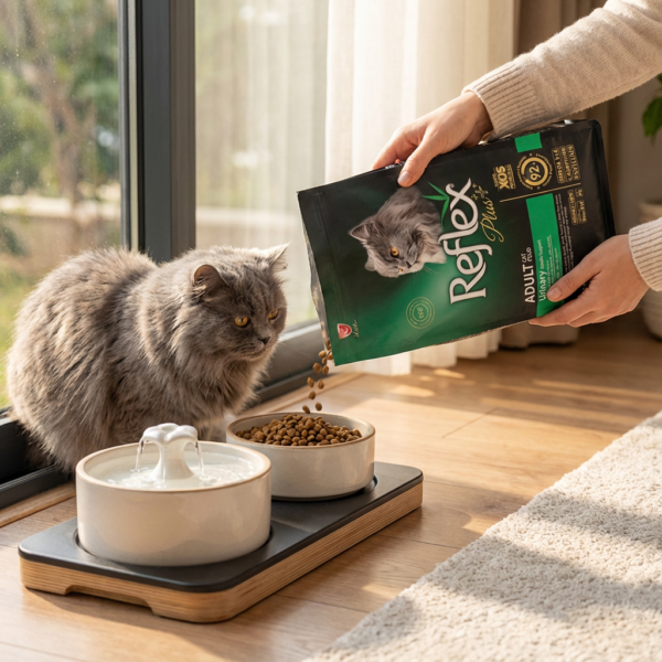 Reflex Plus Urinary Tavuklu Yetişkin Kedi Maması 1,5 Kg kullanım görseli