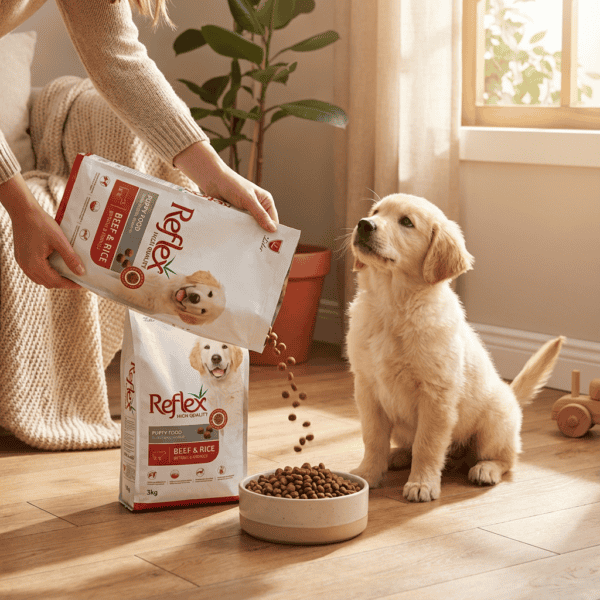 Reflex Puppy Biftekli Yavru Köpek Maması 3 kg kullanım görseli