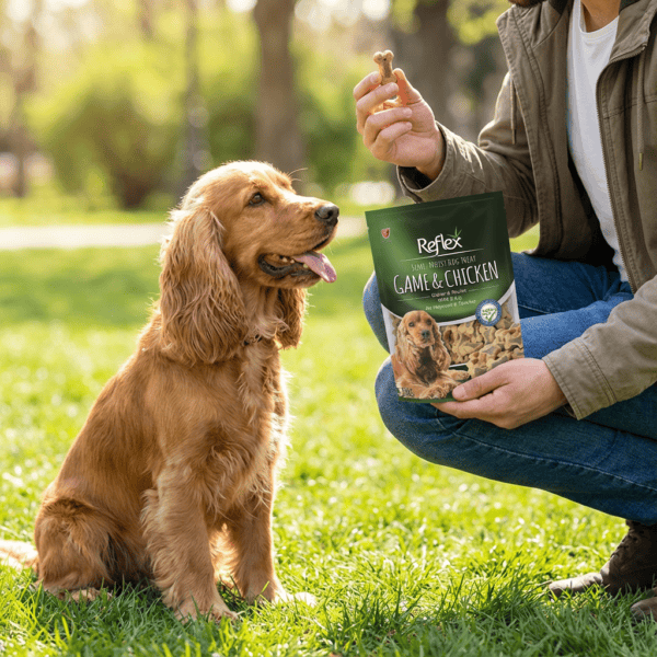 Reflex Semi - Moist Av Hayvanlı ve Tavuklu Ödül 150 Gr kullanım görseli