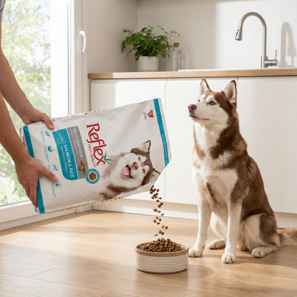 Reflex Somonlu ve Pirinçli Yetişkin Köpek Maması 3 kg kullanım görseli