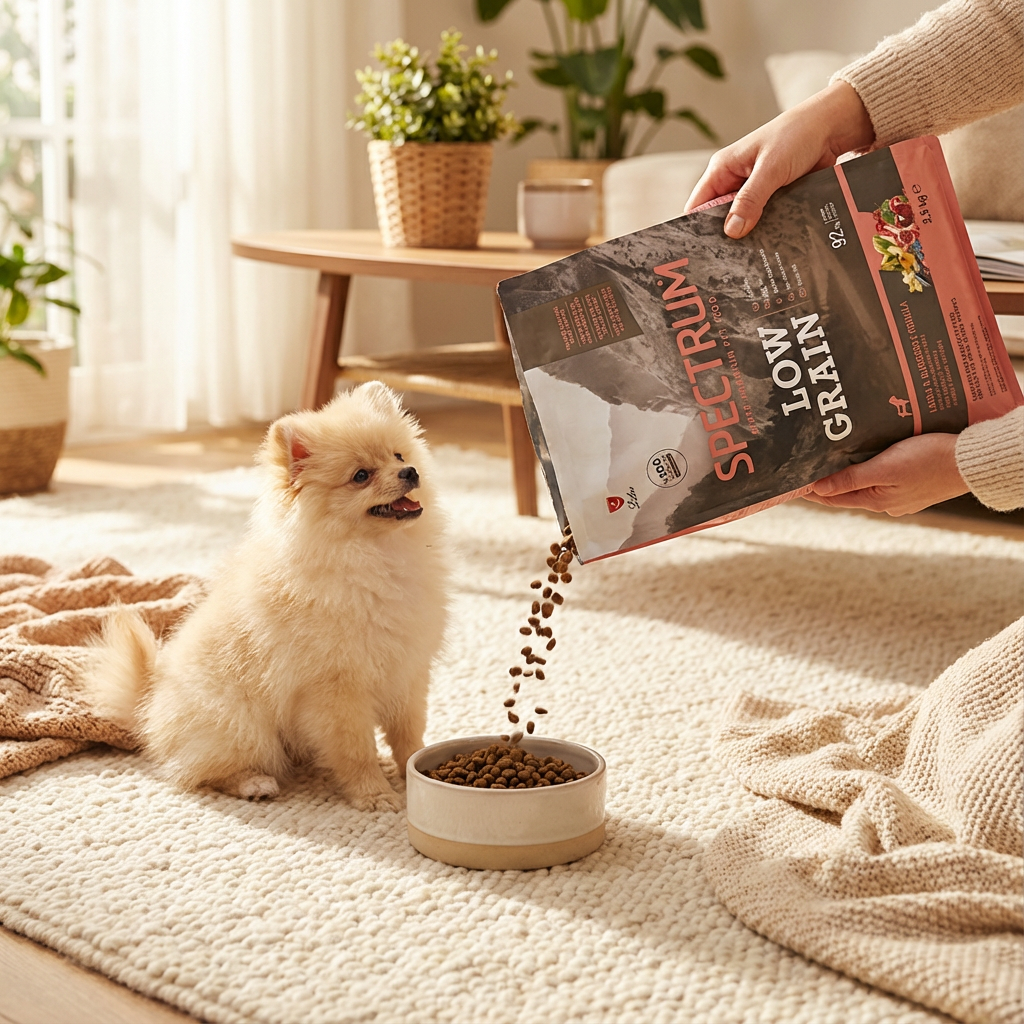 Spectrum Kuzu Etli ve Yaban Mersinli Mini ve Küçük Irk Yavru Köpek Maması 2,5 kg kullanım görseli