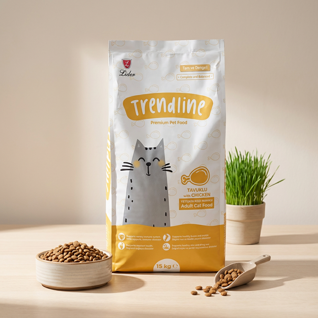 Trendline Tavuklu Yetişkin Kedi Maması 15 kg kullanım görseli