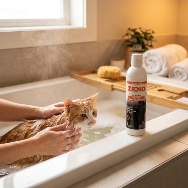 ZENO HONEY CAT SHAMPOO kullanım görseli