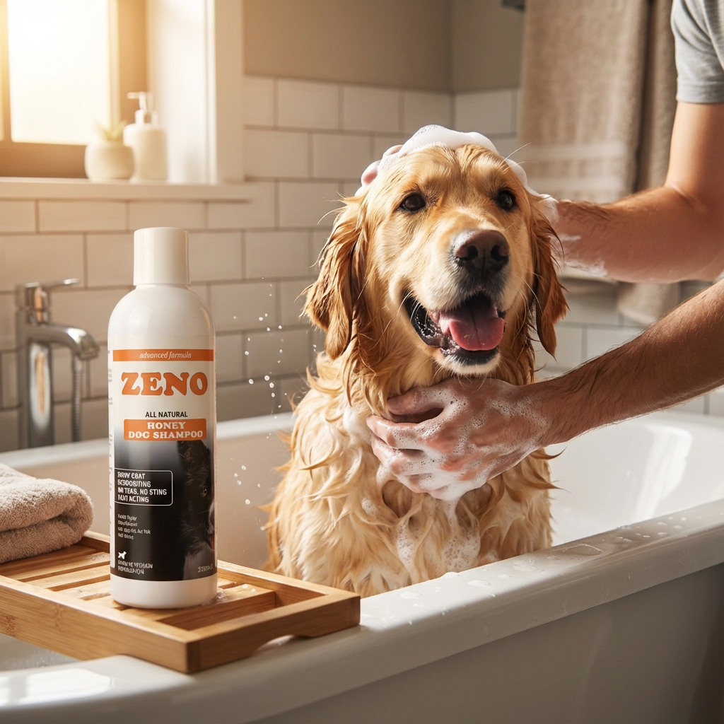 ZENO HONEY DOG SHAMPOO kullanım görseli