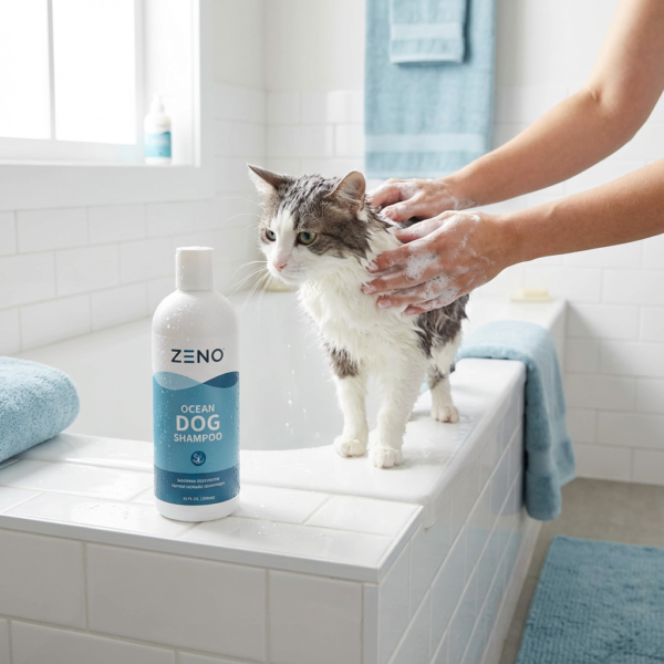 ZENO OCEAN CAT SHAMPOO kullanım görseli