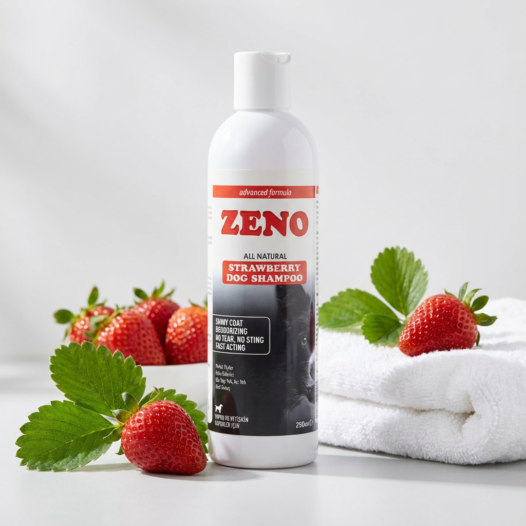 ZENO STRAWBERRY DOG SHAMPOO kullanım görseli