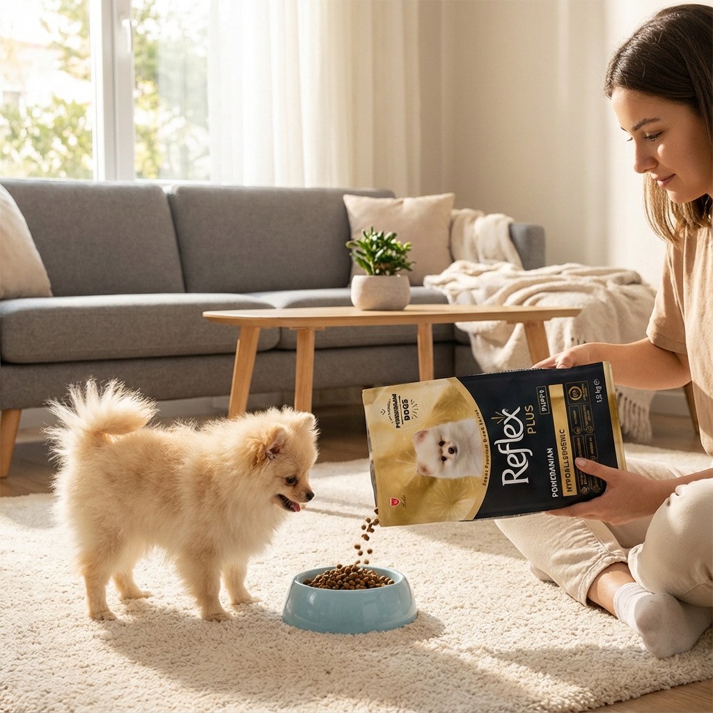 ​Reflex Plus Pomeranian Yavru Köpek Maması 1,5 Kg kullanım görseli
